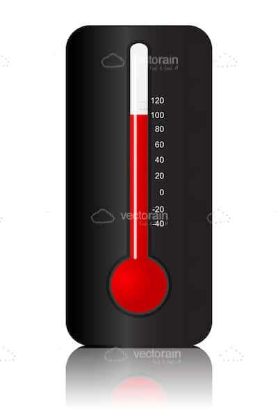 Black Thermometer with Red Mercury
